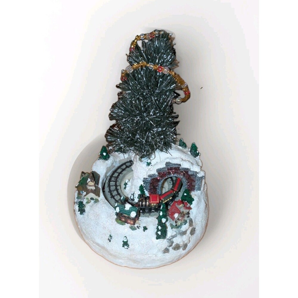 Animated Musical Christmas Village Mountain Train Tunnel Tabletop Decor